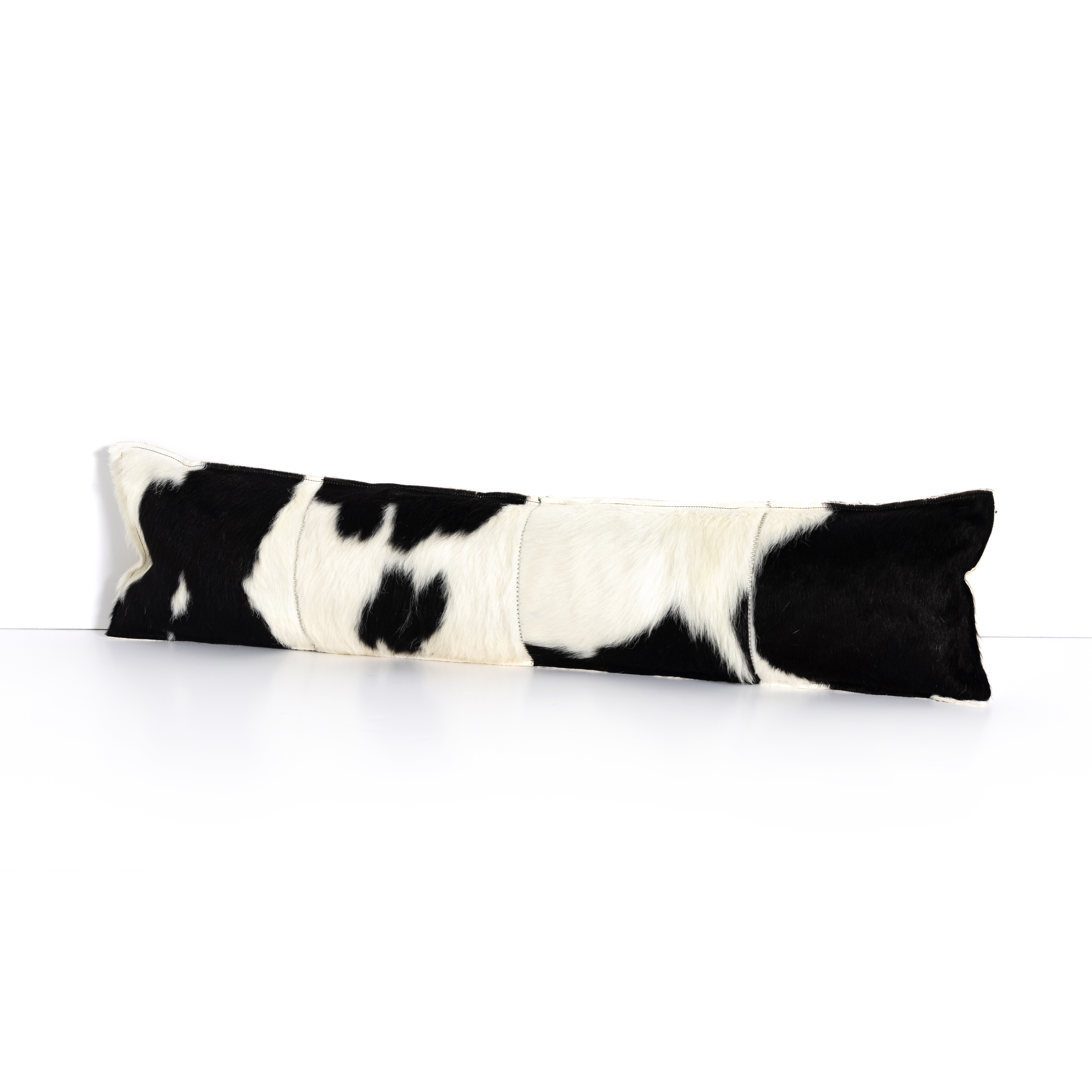 Four Hands Modern Cowhide Lumbar Pillow Black White X Gracious