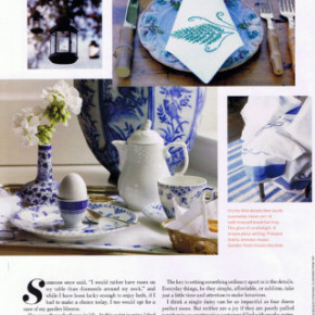 Little Luxuries: Blue Fluted Dinnerware in Veranda Magazine