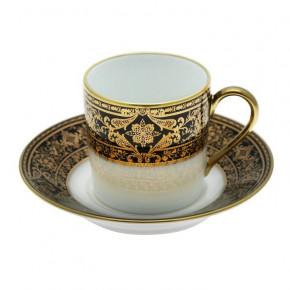 Matignon Black/Gold Coffee Cup & Saucer 12.8 Cm 7.5 Cl (Special Order)