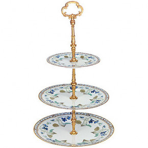 Imperatrice Eugenie Blue/Gold 3-Tier Cake Plate 26 Cm