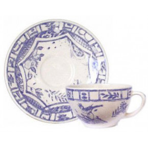 Oiseau Blue and White Tea Saucer 6" Dia
