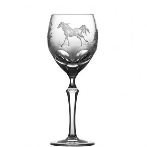 Run 4 Roses American Quarter Horse Clear Red Wine Glass