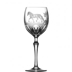 Run 4 Roses Andalusian Horse Clear Red Wine Glass