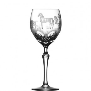 Run 4 Roses Morgan Horse Clear Red Wine Glass