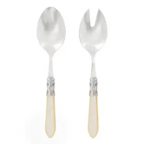 Aladdin Brilliant Ivory Salad Server Set 9.75"L