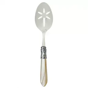 Aladdin Brilliant Ivory Slotted Serving Spoon 9.5"L