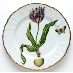 Flowers of Yesterday Yellow & Purple Tulip Dinner Plate 10.25 in Rd