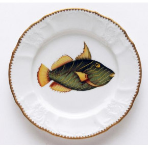 Antique Fish Green/Yellow Salad Plate 7.5 in Rd