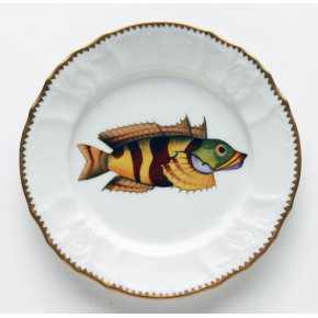 Antique Fish Red/Yellow/Green Salad Plate 7.5 in Rd