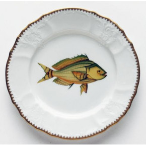 Antique Fish Yellow/Aqua Salad Plate 7.5 in Rd