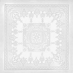 Beauregard White 100% Cotton Tablecloth 75" x 122"