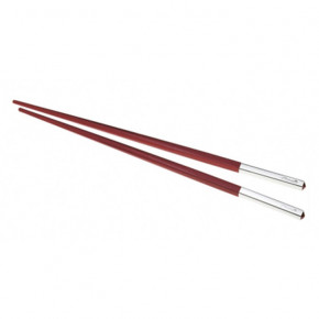 Uni Pair Of Chinese Chopsticks Red Silverplated