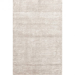 Cut Stripe Ivory Hand Knotted Viscose Rug - Hand Knotted