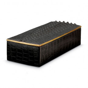 Crocodile Gold Rectangular Box 9x4x2.5" - 23x10 x 6cm