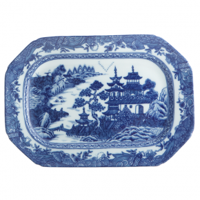 Blue Canton Cookie Plate Octagonal 10.25"