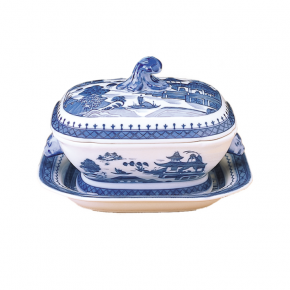 Blue Canton Sauce Tureen & Stand