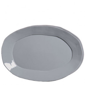 Lastra Gray Oval Platter 18.5"L, 12.5"W