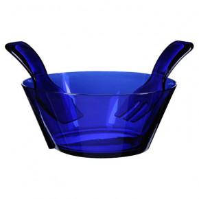 Salad Bowl W/ Servers Royal Blue H 4.3" x Diam 9.75", 60 oz