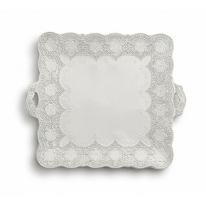 Merletto Antique Square Platter with Handles 13.75" Sq
