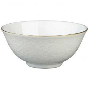 Mineral Filet Or/GoldChinese Soup Bowl White Inside Round 4.7 in.