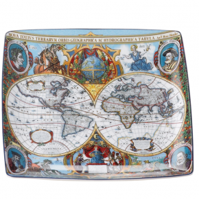 World Map Square Plate 8.25"