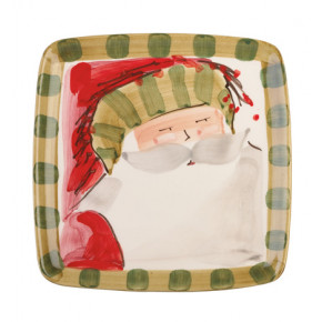 Old St. Nick Square Salad Plate - Striped Hat 8.25"Sq