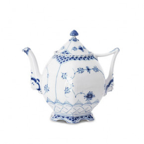 Blue Fluted Full Lace Tea Pot 1Qt