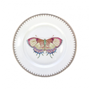 Butterfly Dessert Plate, Golden Teardrop Border 8.5"