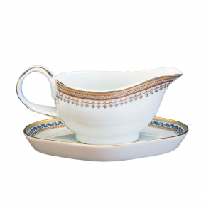 Chinoise Blue Gravy Boat & Stand 7"