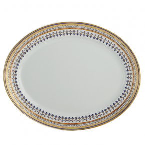 Chinoise Blue Oval Platter 14"