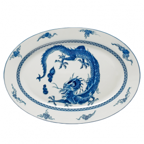 Blue Dragon Oval Platter 13.75"