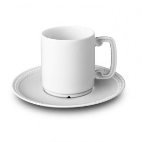 Soie Tressee White Espresso Cup + Saucer 4oz - 11cl