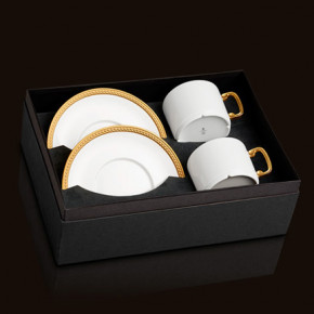 Soie Tressee Gold Tea Cup + Saucer (Gift Box of 2)