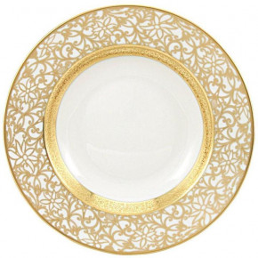 Tolede Gold White French Rim Soup Plate Round 9.1 in.
