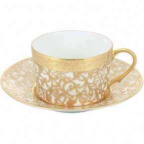 Tolede Gold White Tea Cup Extra Round 3.4 in.