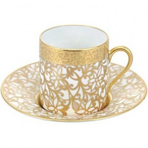 Tolede Gold/White Coffee Saucer Round 5.1 in.