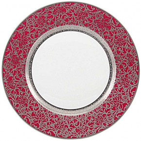 Tolede Red/Platinum French Rim Soup Plate Round 9.1 in.