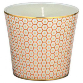 Tresor Orange Candle Pot motive No3 Round 3.34645 in. in a gift box