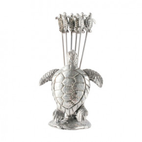 Sea And Shore Pewter Sea Turtle Cheese Pick Set