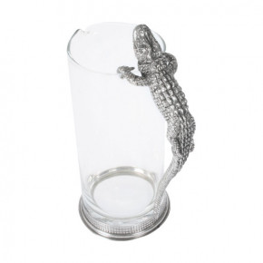 Tropical Tales Glass Pitcher Pewter Alligator Handle