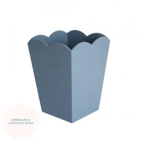 Chambray Blue Lacquered Scallop Bin, Limited Edition