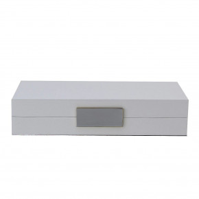 4x9 in White & Silver Small Storage Box