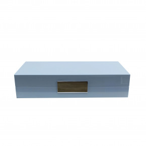 4x9 in Pale Denim & Silver Empty Small Storage Box