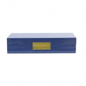 4x9 in Blue Shagreen Gold Small Storage Box