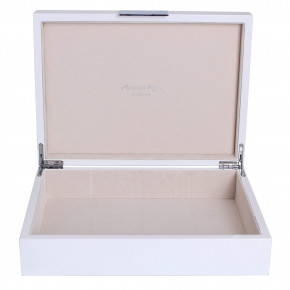 8x11 in White & Silver Large Storage Box