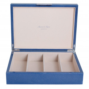 8x11 in Blue Shagreen Silver G Large Storage Box