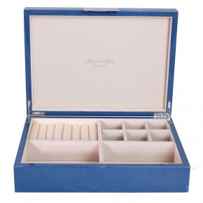 8x11 in Blue Shagreen Silver J Large Storage Box