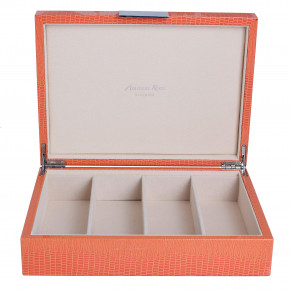 8x11 in Orange Croc Silver G Large Storage Box