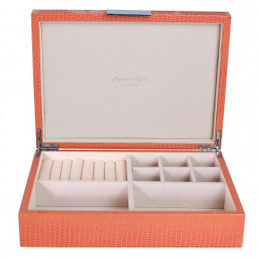 8x11 in Orange Croc Silver J Large Storage Box