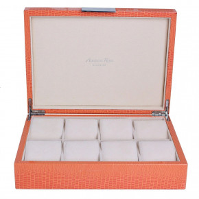 8x11 in Orange Croc Silver W Large Storage Box